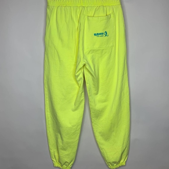 🔥🔥CLUB FANTASY NEON YELLOW STARLIGHT SWEATPANTS RAVE STREETWEAR XS NWT🔥🔥 - Picture 2 of 5